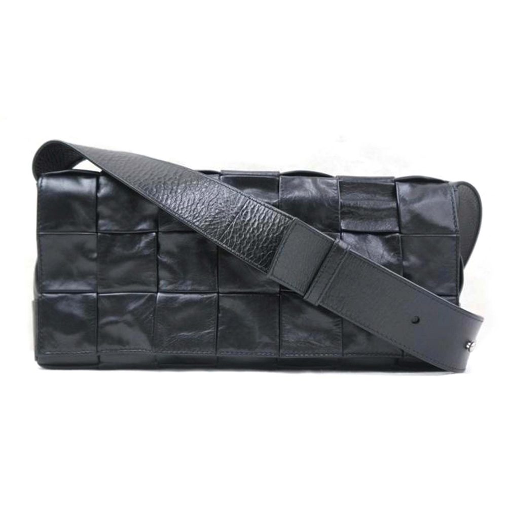 Bottega Veneta Cassette Leather Shoulder Bag Black